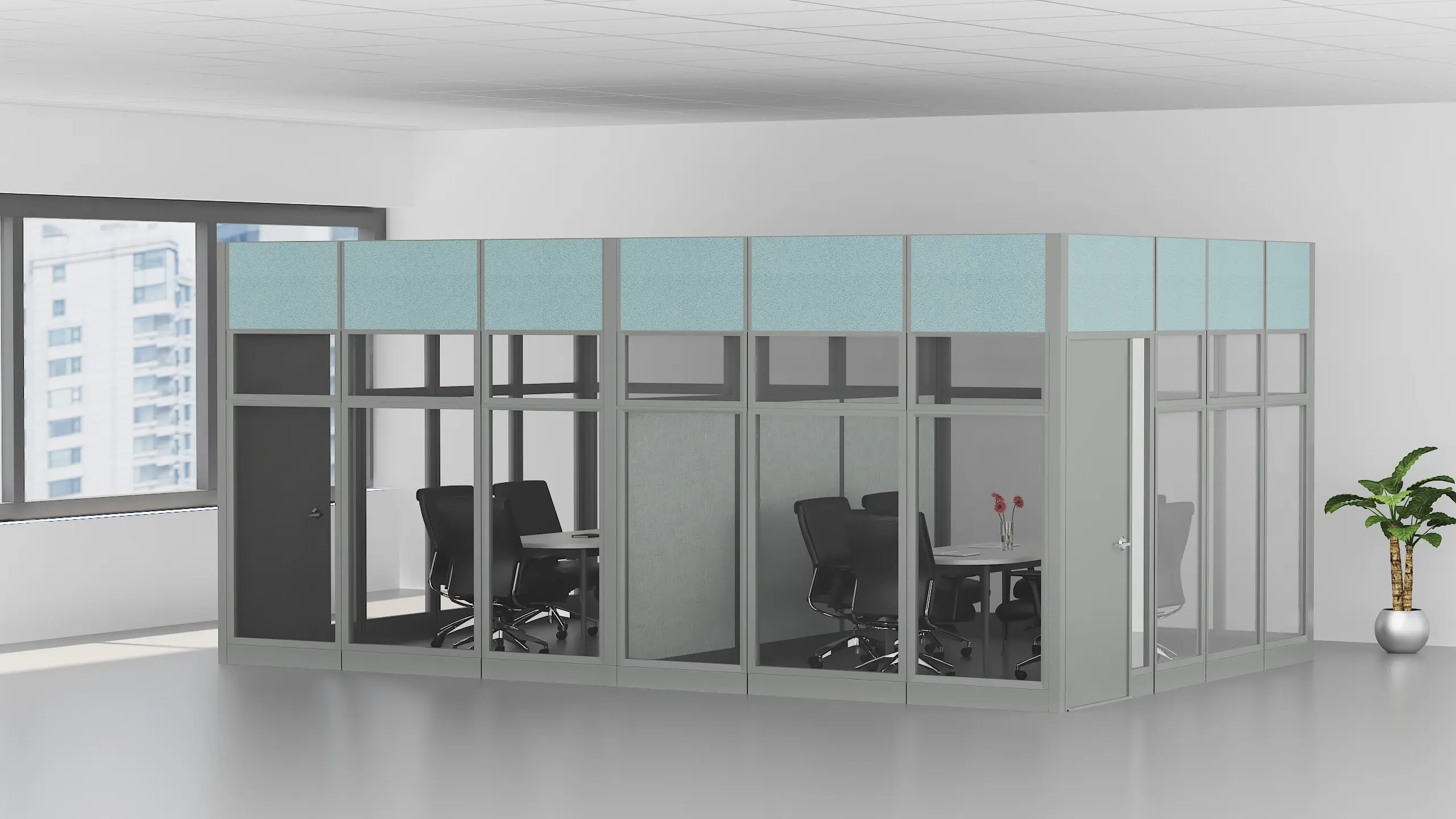 Modular Wall Private Office with Glass