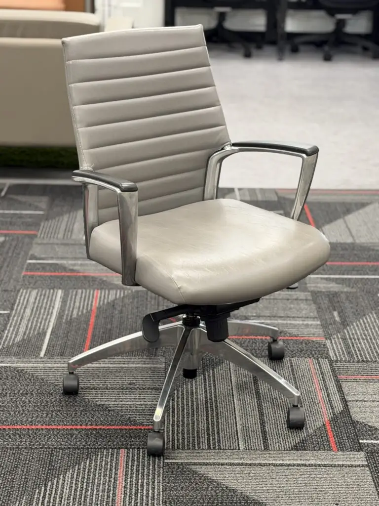 Used Global Accord mid-back conference chair in light upholstery