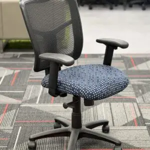 Used OSP Mesh Task Chair – Blue Patterned Seat