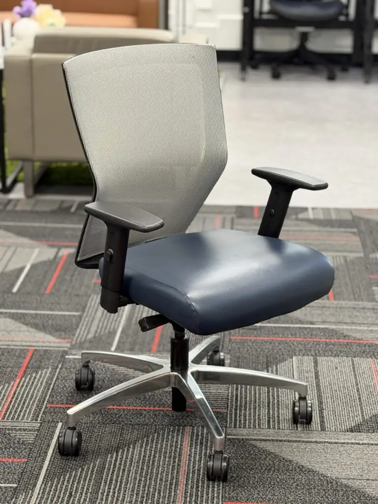 Used VIA Run mesh task chair with a blue seat